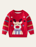 Funny Elk Star Striped Sweater - Bebehanna