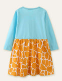 Giraffe Appliqué Long Sleeve Dress - Bebehanna