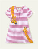 Giraff Applikatioun Prinzessin Short Sleeve Kleed