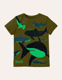 Glowing Dinosaur Short-Sleeved T-shirt - Bebehanna