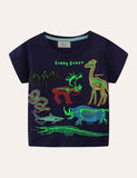 Glowing Dinosaur Short-Sleeved T-shirt - Bebehanna