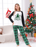 Green Plaid Christmas Tree Printed Family Matching Pajamas - Bebehanna