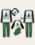 Green Plaid Christmas Tree Printed Family Matching Pajamas - Bebehanna