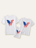 T-shirt assorti imprimé pour la famille Independence Day