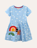 Ladybug Appliqué Polka Dot Dress - Bebehanna