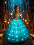 Light Up Jasmine Costume Princess Dresses for Halloween Cosplay Party - Uporpor - Bebehanna