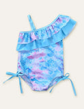 Einteiliger Badeanzug mit Meerjungfrau-Print