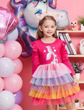 Meerjungfrau-bedrucktes Regenbogen-Mesh-Partykleid