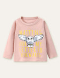 Owl Printed Long-Sleeved T-shirt - Bebehanna