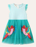 Gúna mogalra Parrot Appliqué