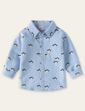 Penguin Printed Long Sleeve Shirt - Bebehanna