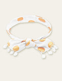 Polka Dot Printed Fur Ball Baby Hair Band - Bebehanna