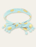 Polka Dot Printed Fur Ball Baby Hair Band - Bebehanna