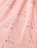 Rabbit Print Short Sleeve Dress - Bebehanna