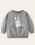 Langermet genser med kanintrykt