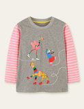 Rainbow Déier Frënn gedréckt Long Sleeve T-Shirt