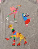 Rainbow Animal Friends Printed Long Sleeve T-shirt - Bebehanna