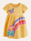 Rainbow Butterfly Appliqué Dress - Bebehanna