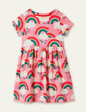 Rainbow Cloud-mønster strikket kjole