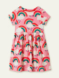 Rainbow Cloud Pattern Knitted Dress