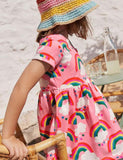 Rainbow Cloud Pattern Knitted Dress - Bebehanna