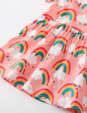 Rainbow Cloud Pattern Knitted Dress - Bebehanna