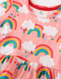 Rainbow Cloud Pattern Knitted Dress - Bebehanna