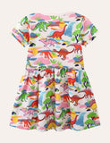 Rainbow Dinosaur Print Dress - Bebehanna