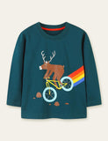 Rainbow Elk Printed Long Sleeve T-shirt - Bebehanna