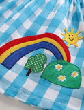 Rainbow Plaid Appliqué Dress - Bebehanna