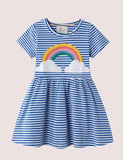 Regenboog gestreepte jurk