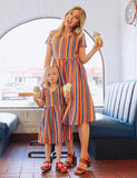 Rainbow Stripes Family Matching Dress - Bebehanna