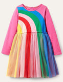 Vestido de tule arco-íris