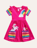 שמלת אפליקציה של Rainbow Unicorn