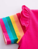 Rainbow Unicorn Appliqué Dress - Bebehanna