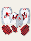 Red Plaid Christmas Tree Printed Family Matching Pajamas - Bebehanna