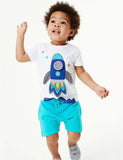 Rocket Appliqué T-shirt Suit - Bebehanna