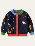 Cardigan suéter bordado Rocket Planet