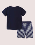 Sailing Embroidery Striped T-shirt Set - Bebehanna