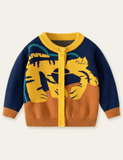 Geformt Tiger Muster Sweater Cardigan