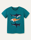 Shark gedréckt T-Shirt