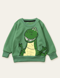 Smilende genser med dinosaurer