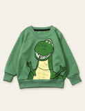 Moletom estampado de dinossauro sorridente