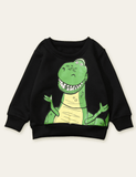 Smiling Dinosaur Printed Sweatshirt - Bebehanna