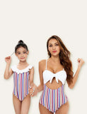 Striped Printed Family Matching Swimsuit