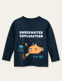 T-Shirt mit U-Boot-Abenteuer-Aufdruck