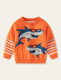 Sonnebrëll Shark Cartoon Sweater