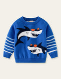 Sunglasses Shark Cartoon Sweater - Bebehanna