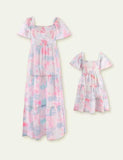 Tie-Dye Sleeve Family Matching Dress - Bebehanna