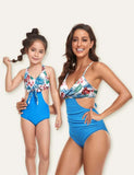 Travel Gedréckt Famill passende Swimsuit